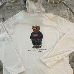Ralph Lauren White Polo Bear Hoodie